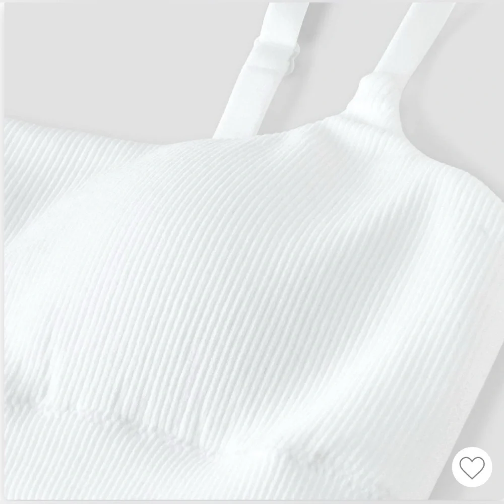 Art Class Girls (Set of 2)White Ribbed Pullover Bralette Adjustable Straps Large - Picture 3 of 8